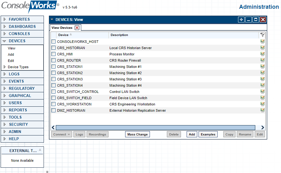 Screenshot showing the list of CRS Devices for Build 3