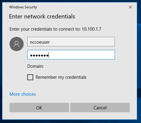 Screenshot of the Windows Security dialog box, asking for the network credentials to the WORMdisk drive.