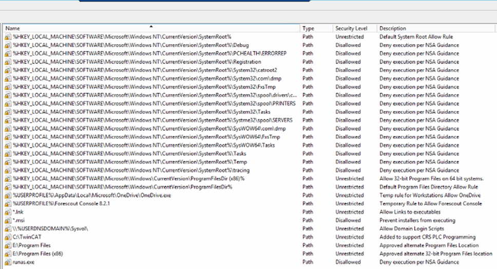 Image showing the additional rules applied to the lab environment for supporting Builds 2 and 3.