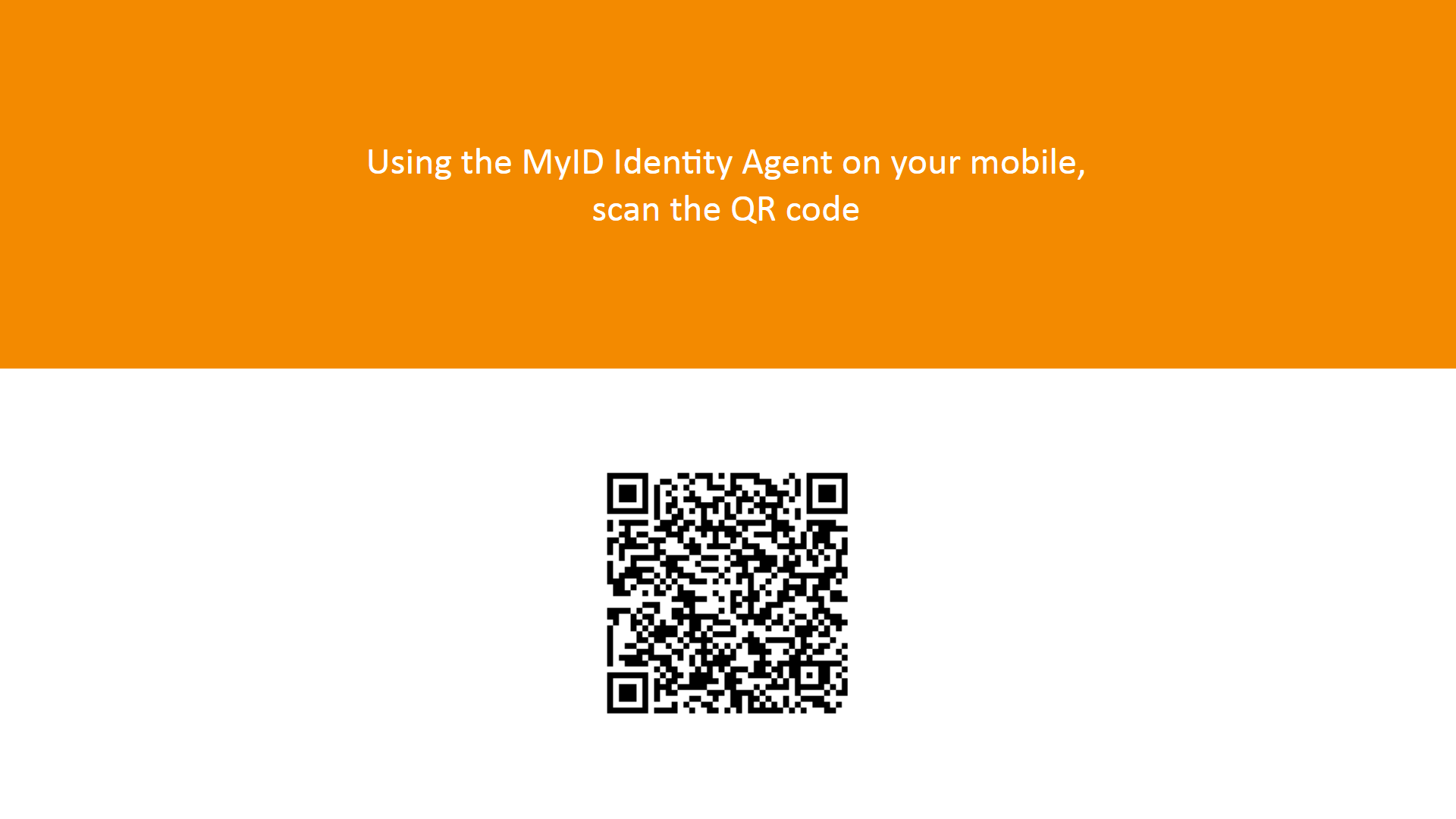 A screenshot of the MyID Self-Service Kiosk showing the QR code.