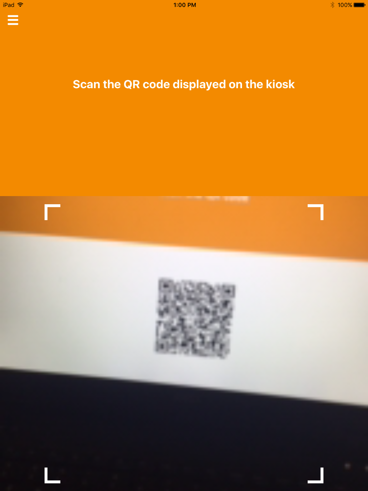 A screenshot of a device camera capturing the QR code.