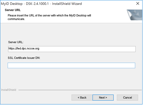 The MyID Desktop InstallShield Wizard dialog box
