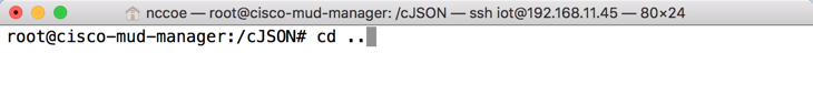 This image shows the command "cd .." being run on the Cisco MUD Manager.