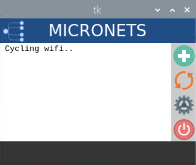 This image shows the expected output after pressing the orange cycle button in the Micronets Proto-Pi app being used on the Raspberry Pi.