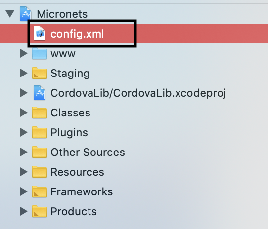 This image shows the config.xml file in the navigation menu.