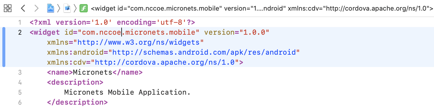 This image shows the contents of the config.xml file.