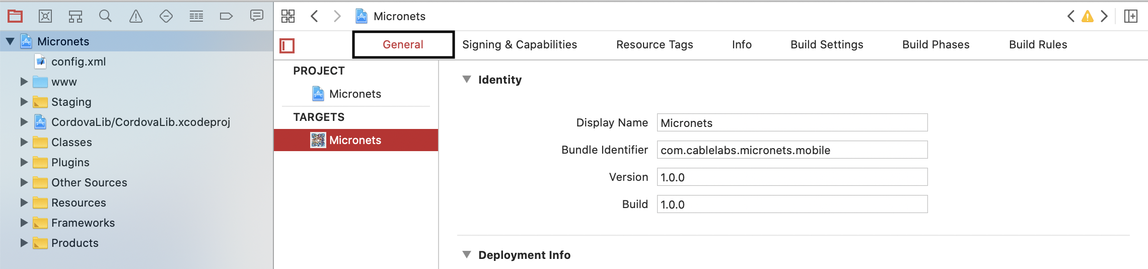 This image shows the General tab in the heading.