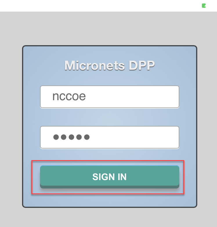 A screenshot of the login screen for Micronets mobile application.