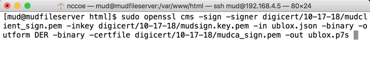 This image shows the previous command being run on the MUD File Server.