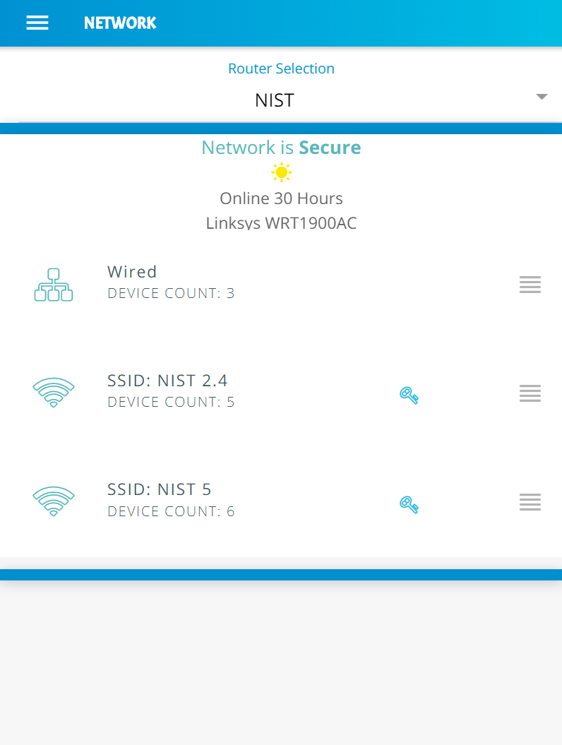 Screenshot of the Yikes! Network page