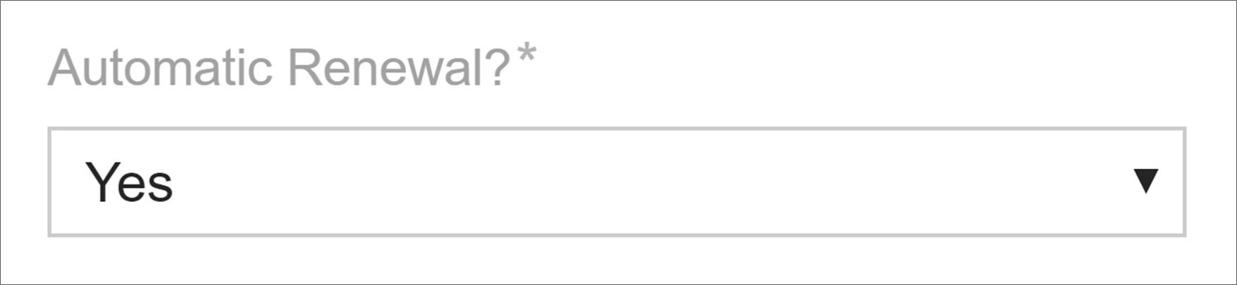 The automatic renewal option is set to Yes.