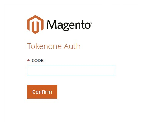 Demonstrates Magento prompting for the TokenOne code.