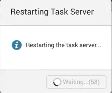 Demonstrates the task server restarting.