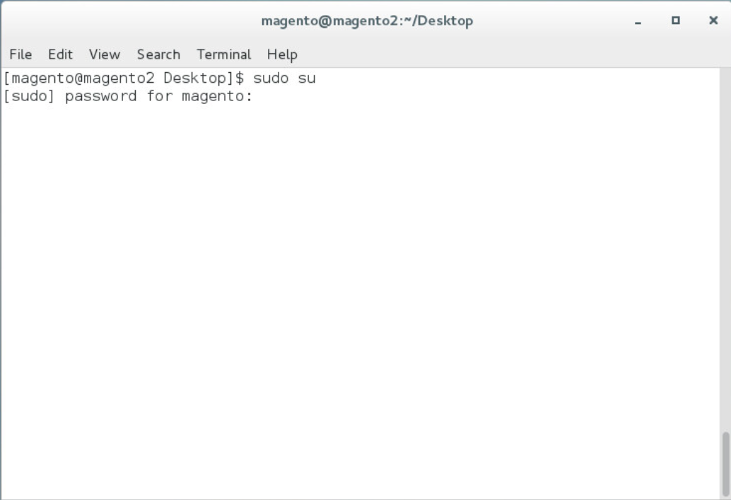 Demonstrates logging into the terminal window, and entering the root command and password.