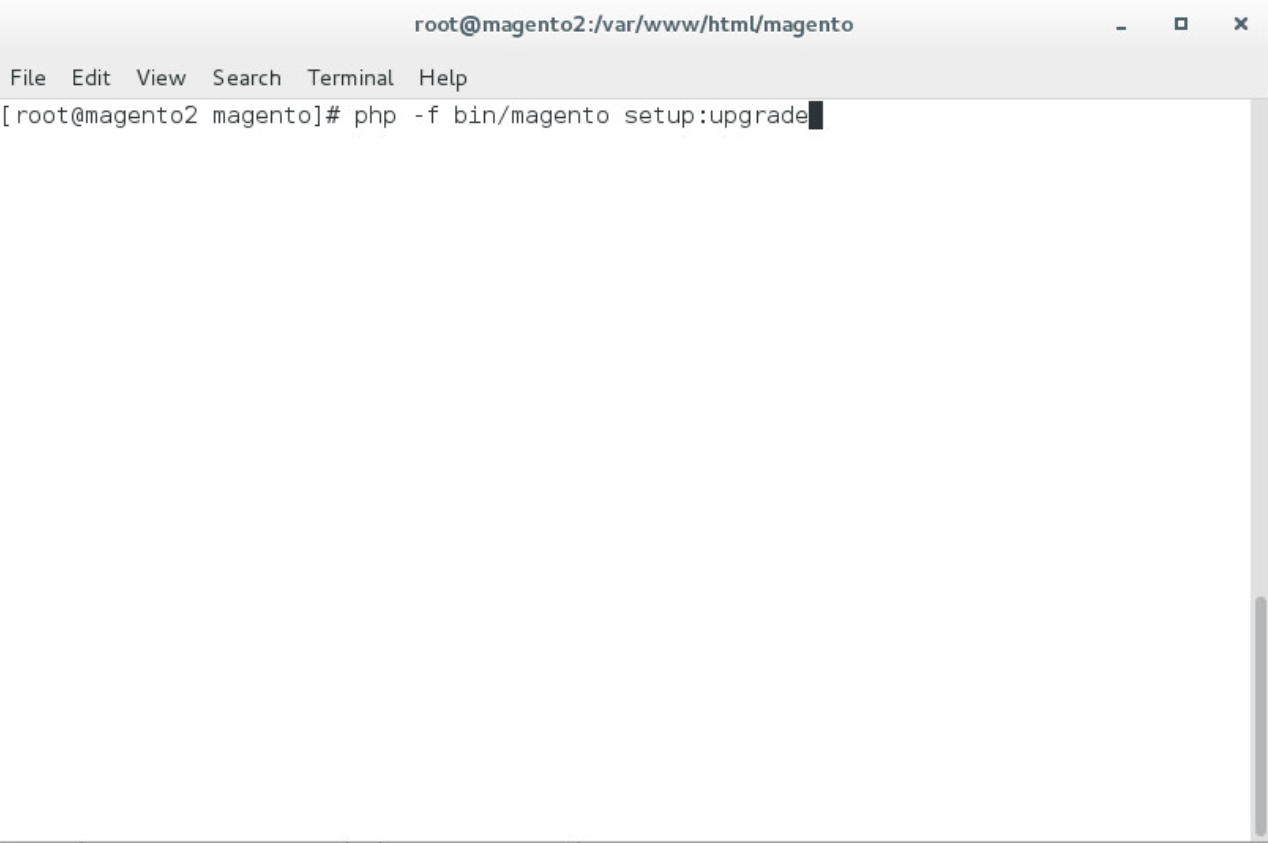 Demonstrates recompiling Magento to reflect changes made by entering the command listed above.2