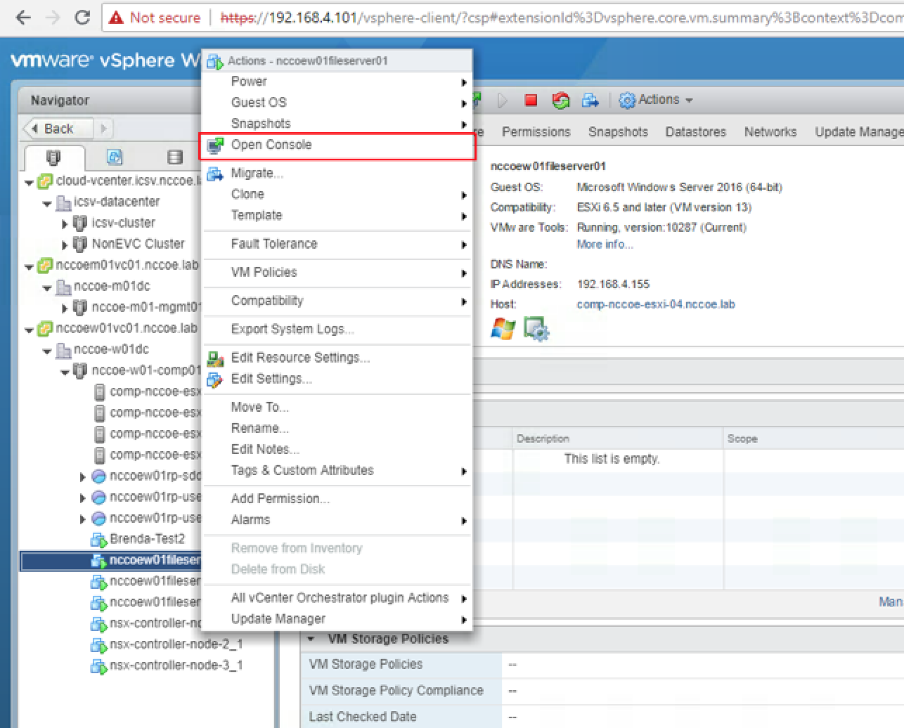 This figure shows that the workload has been migrated to a trusted and tagged server.