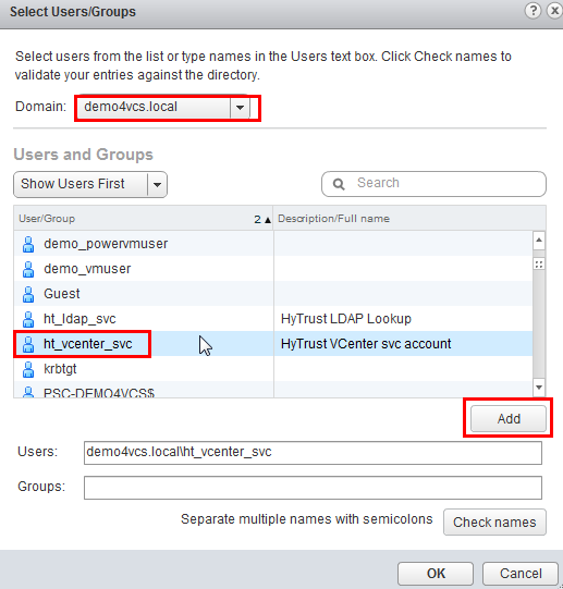 This figure is a screenshot of giving the AD user administration permission.