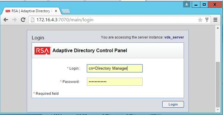 Adaptive Directory Login Page