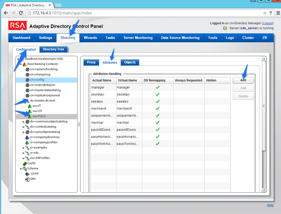 Adaptive Directory Addition Attributes
