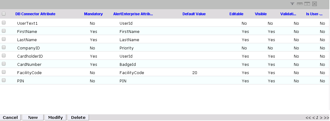 Guardian DB Connector Attribute Mapping 1