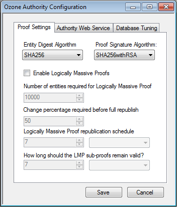 Ozone Proof Settings