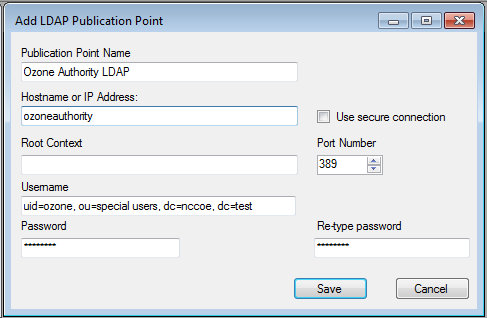 Ozone LDAP Publication Point