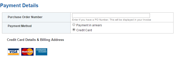 GlobalSign Payment Details