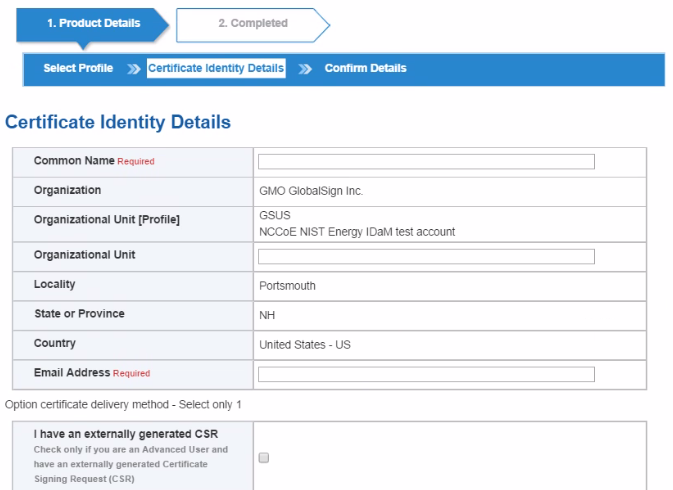 GlobalSign Certificate Identity Details