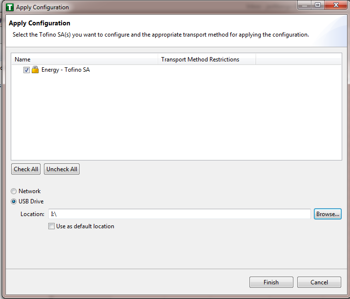 Apply Configuration Pane