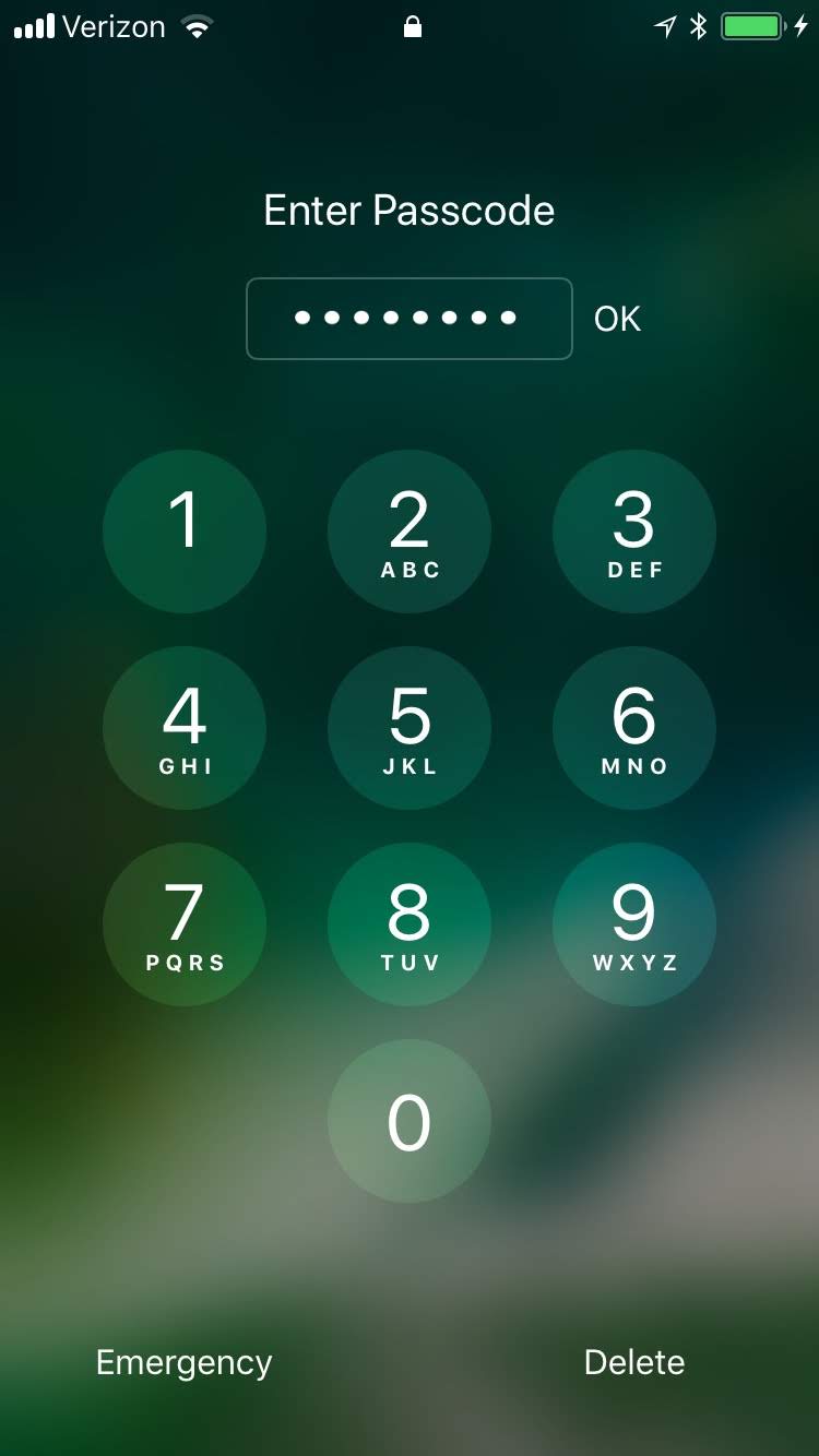iOS Lock Screen Prompt to the user to enter the passcode to unlock the device.