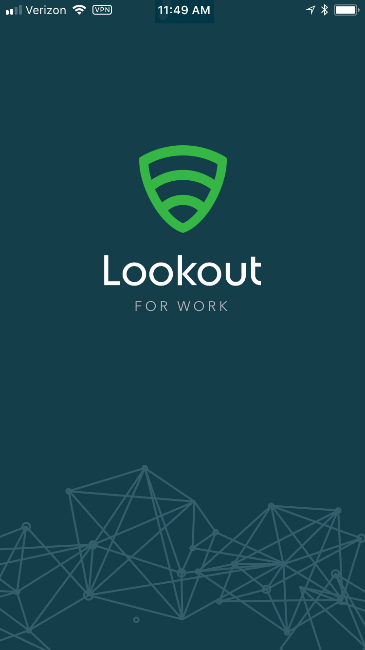 Lookout for Work Splash screen Splash screen of the Lookout for Work (iOS) app.