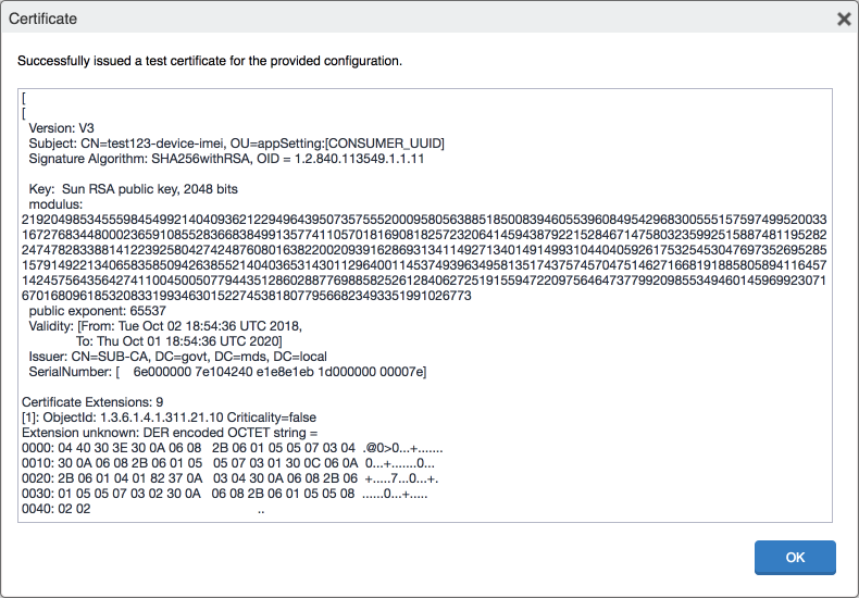 Successful SCEP test results displayed.