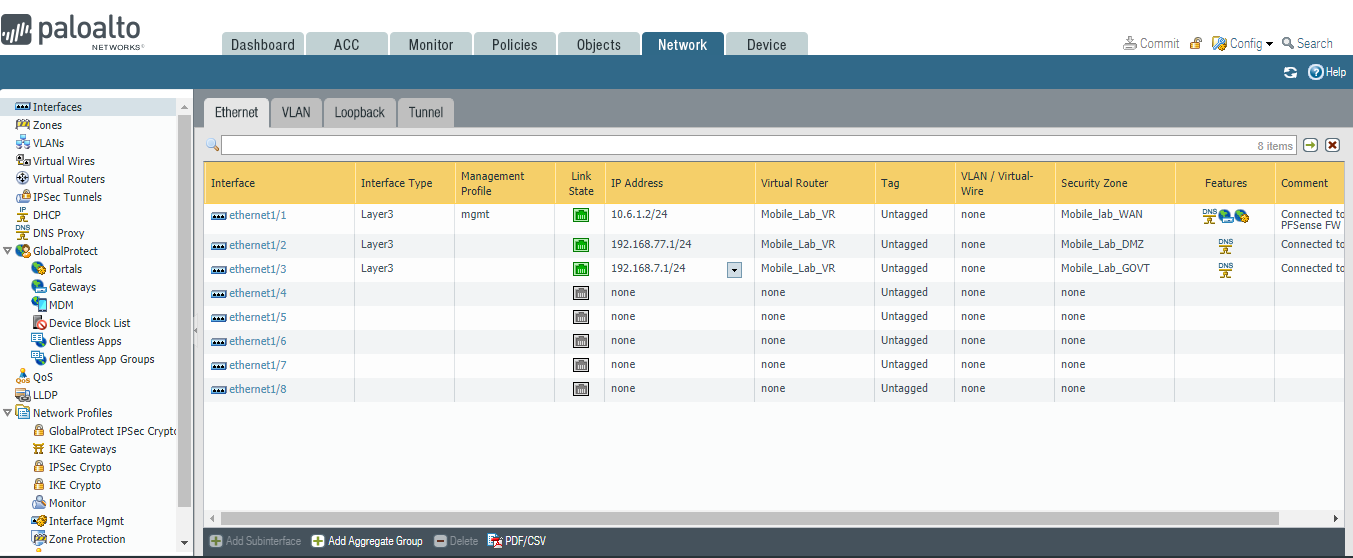 Ethernet interface shown.