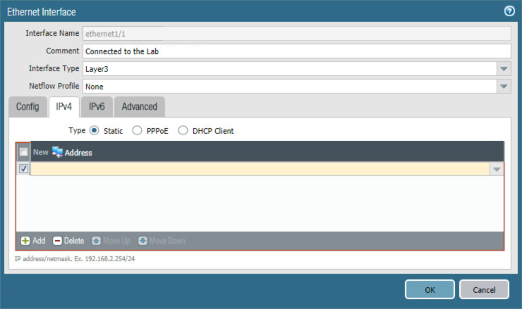 IPv4 settings displayed