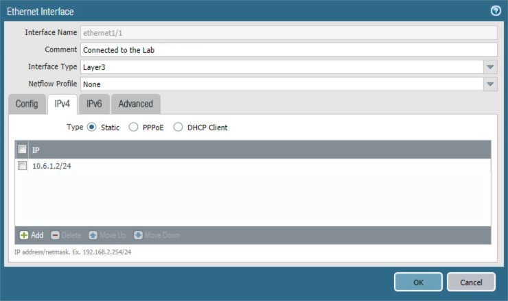 IPv4 address settings.