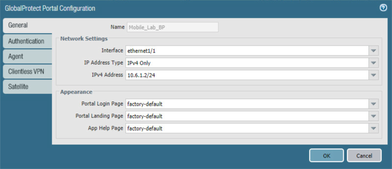 Netwok and appearance configuration settings, including IPv4 ethernet setting.