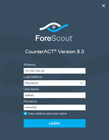 Depiction of Forescout CounterACT configuration - connecting with Enerprise Manager-a