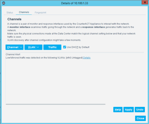 Depiction of Forescout CounterACT configuration - appliance interface configuration-b