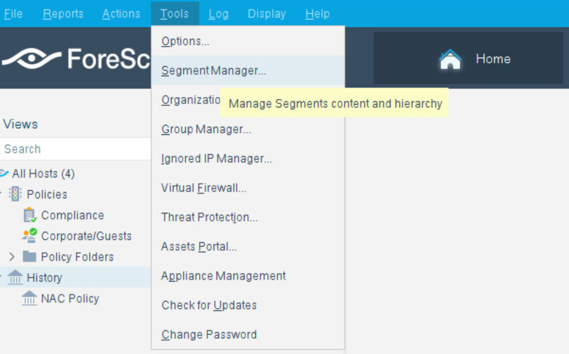 Depiction of Forescout CounterACT configuration - appliance interface configuration-e