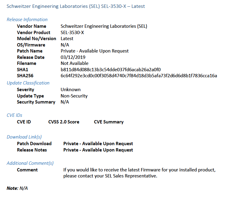 Screenshot of FoxGuard Patch Report-e