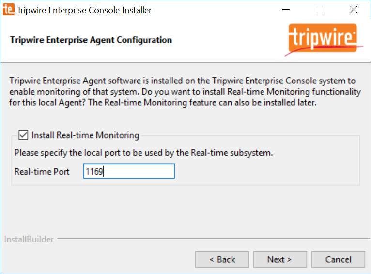 A screenshot of previously defined parameters from Step 25 of Tripwire Enterprise Console Installation.