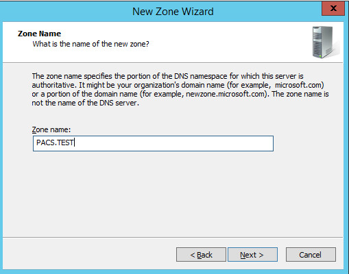 A screenshot of previously defined parameters from Step 3i from DNS Server Forward Lookup Zone Configuration.