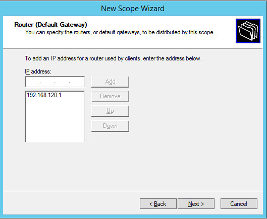 A screenshot of previously defined parameters from Step 14 of DHCP Scopes Configuration.