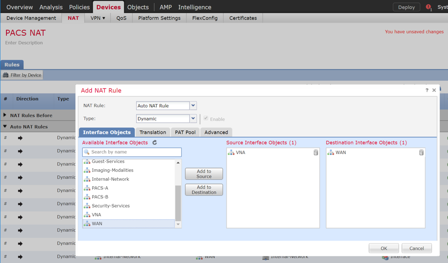 A screenshot of previously defined parameters from Step 11 of Network Address Translation (NAT) Rules Configuration.