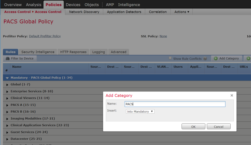 A screenshot of previously defined parameters from Step 4 of Create a Category.