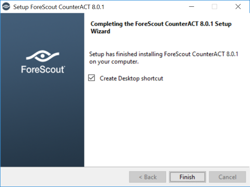 A screenshot of previously defined parameters from Step 6 of Forescout CounterACT Console Installation.