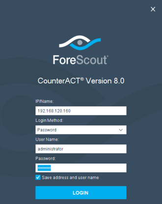 A screenshot of previously defined parameters from Step 7 of Forescout CounterACT Console Installation.