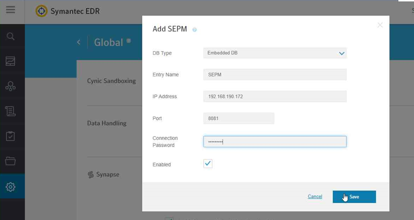 A screenshot of previously defined parameters from Step 10 of Symantec EDR Installation.