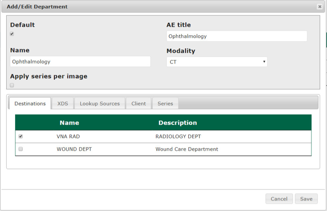A screenshot of previously defined parameters from Step 5 of Add New Departments.