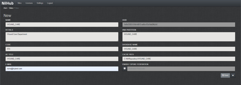 A screenshot of previously defined parameters from Step 2 of Hyland NilRead Configuration.